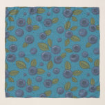 Echarpe Airelas azuis<br><div class="desc">Airelas e folhas pintadas à mão</div>