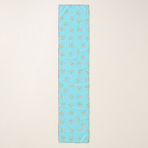 Anime Blue Pastel Dango Chiffon Scarf