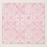 Echarpe azulejos ornamentados cor-de-rosa<br><div class="desc">Vários azulejos pintados à mão com elementos florais</div>