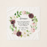 Echarpe Blush Romance Flower Girl Poem<br><div class="desc">Dê a sua floricultura com este doce cachecol chiffon com seu nome, seus nomes, e um poema carinhoso cercado por uma coroa botânica de folhagem de cor d'água verde e flores de cor d'água borrifadas e entupidas que combinam com nossa suíte de casamento Blush Romance. Poema diz: "Hoje você segura...</div>