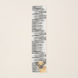 Echarpe Branco preto de Pug Cinto<br><div class="desc">Design preto de Pug Bonito. Você é bem-vindo a visitar minha loja para produtos mais bonitos.</div>