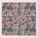 Echarpe Cherry blossom in pink and blue<br><div class="desc">Hand drawn pattern with cherry blossom</div>