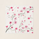 Echarpe Cherry Blossom, Rosa e Casamento Vermelho<br><div class="desc">Surpreenda suas madrinhas com esses lenços de chiffon elegantes com flores de cereja de aquarela. Delicado e chic,  um presente de excelente!</div>