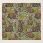 Echarpe Coelhos e flora florestal Scarf<br><div class="desc">Coelhos desenhados à mão e flora da floresta ferem cogumelos,  berianos e insetos</div>