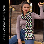 Echarpe Coloridos Macarões Negros Retângulo Longo Negro<br><div class="desc">Long rectangle chiffon scarf with a colorful macaron cookie pattern with a black background. Other sizes are available. Personalize it or Edit it using the Design Tool Bar to add Text or tiling and resize the image.</div>