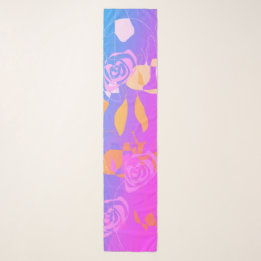 Echarpe Delicate Pink Blue Purple Abstract Floral Scarf