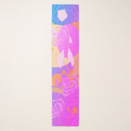 Echarpe Delicate Pink Purple Blue Floral Chiffon Scarf Sch