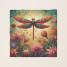 Dragonfly Floral Abstrato-Art Teal Rosa