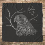 Echarpe Falcão Peregrino em Ramais de Árvore com Escrita M<br><div class="desc">Trabalho de arte preto e branco de um falcão peregrino enquadrado por ramos de árvore nu. Use o modelo de texto personalizado fácil para adicionar um nome, um monograma, uma palavra inspiradora, uma frase favorita curta ou outra mensagem especial na fonte do estilo de escrita manual. Edite para mover elementos...</div>