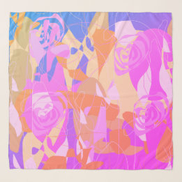 Echarpe Floral rose and pink scarf