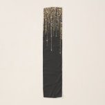 Echarpe Frente Glitter Preto-Dourado Espelho Preto-Luxo<br><div class="desc">Este impressão de luxo e glamouroso é o design perfeito para a na moda e a moda. Ele apresenta uma cortina de borda brilhante, falsa e brilhante, de ouro, com tipografia falsa de brilho sobre um simples fundo preto. É um elegante, chic, trendy, e moderno design de bling com uma...</div>