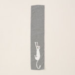 Echarpe Gato Branco Segurando Com Garras Engraçadas<br><div class="desc">Preencha sua roupa com este acessório de moda felina divertido. Um gato branco louco está pendurado neste cachecol legal. Faz um presente original de novidade para amantes do gatinho! Visite o Doodle World de Jenn para ver mais produtos com este design original para gatos. ©Jenn Kay</div>