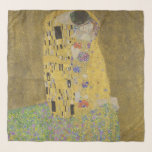 Echarpe Gustav Klimt, O Beijo<br><div class="desc">Scarf com a pintura de Gustav Klimt chamada "O Beijo". A pintura "The Kiss" é uma pintura com um homem e mulheres num beijo sobre um falho ouro e fundo verde. Personalizável.</div>