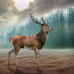 Echarpe Lone Deer In Misty Forest  Scarf<br><div class="desc">A beautiful deer running through a misty forest woodland.</div>