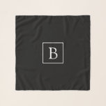 Echarpe Monograma clássico simples | Preto com texto branc<br><div class="desc">Mínimo e elegante.</div>