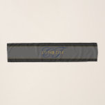 Echarpe Monograma de Script Elegante Marinho Escuro Cinza<br><div class="desc">Olhando elegante,  monograma com design. Personalize como quiser!</div>