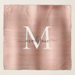 Echarpe Monograma feminino de metal Dourado com Rosa, esco<br><div class="desc">Rosa feminino Dourado Bruche Metal Girly Monograma Scarf</div>
