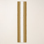 Echarpe Ouro Esportivo, Greve de Corridas Brancas Castanha<br><div class="desc">Este design desportivo clássico apresenta uma faixa central branca com pinstripes brancas flutuantes. As faixas mais exteriores são ouros marrons.</div>