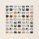 Echarpe Padrão Cat Faces| Prato de Gato Legal<br><div class="desc">Um Acessório De Moda Felina Divertido. O padrão dos desenhos de gatos inclui gatinhos domesticados longos e curtos. Gatos siameses,  pretos,  bigornos,  calico,  cinzas listradas e gatos brancos e tabby. Este cachecol original faz um presente perfeito para mães de gatos.</div>
