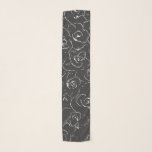 Echarpe Padrão de Desenho de Linha Botânica Elegante Preto<br><div class="desc">Um simples design botânico moderno de um sofisticado padrão de desenho de linhas florais em preto e branco.</div>