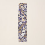 Echarpe Padrão de Ilustração de Folha Floral Branca do Mar<br><div class="desc">Este padrão elegante e moderno é perfeito para a na moda e a moda. Apresenta uma folha de ouro impressa falsa, cor branca, cinzas e flores azuis marinhos desenhadas à mão, e um padrão de ilustração das folhas. É um design chic, bonito, único e luxo; ideal para a senhora sofisticada...</div>