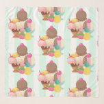 Echarpe Padrão de Sorvete Cute<br><div class="desc">Um padrão de verão com uma tigela de sorvete com 3 deliciosas colheres cobertas de doces. Um cone de sorvete também com 3 colheres de chocolate, baunilha e morango. Uma tigela de sobremesa cheia de sorvete com sabor neopolita com uma cereja deliciosa no topo.</div>