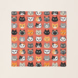 Echarpe Padrão do Cat Faces | Vermelho do Legal Kitty Cat<br><div class="desc">Um Acessório De Moda Felina Divertido. O padrão dos desenhos de gato inclui gatinhos domesticados longos e curtos. Siameses,  gatos pretos,  bigornas,  calico,  cinzas listradas e gatos brancos e tabby. Este cachecol original faz um presente perfeito para mães de gatos.</div>