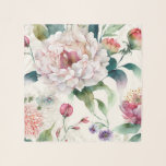 Echarpe Padrão floral asiático delicado e elegante de aqua<br><div class="desc">Aquarela elegante e delicado padrão floral asiático.</div>