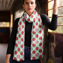 Padrão Fofo de Morango Vermelho e Rosa de Verão