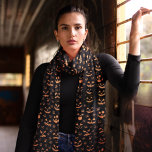 Echarpe Padrão Laranja Black Halloween Pumpkins<br><div class="desc">Orange Black Halloween Pumpkins Patterno Scarf</div>