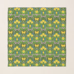 Echarpe Pancas, aves e borboletas amarelas<br><div class="desc">Papel de parede de jardim pintado à mão com pânico,  lírios,  corações sangrando flores,  folhas,  pássaros e borboletas. Padrão sem costura</div>