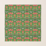 Echarpe Pancas, aves e borboletas vermelhas<br><div class="desc">Papel de parede de jardim pintado à mão com pânico,  lírios,  corações sangrando flores,  folhas,  pássaros e borboletas. Padrão sem costura</div>