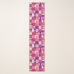 Echarpe Púrpura Retrorna Padrão Bauhaus<br><div class="desc">Vinho Púrpura,  cor-de-rosa retro Balhaus Patterno Escarpões e Molas apresenta um padrão de vinho vintage em rosa,  roxo e branco. Presentes perfeitos para amantes de vinho para aniversários,  comemorações,  obrigados de presentes,  funcionarios,  Natal e presentes de Natal. Criado pelo Evco Studio www.zazzle.com/store/evcostudio</div>