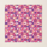 Echarpe Púrpura Retrorna Padrão Bauhaus<br><div class="desc">Vinho Púrpura,  cor-de-rosa retro Balhaus Patterno Escarpões e Molas apresenta um padrão de vinho vintage em rosa,  roxo e branco. Presentes perfeitos para amantes de vinho para aniversários,  comemorações,  obrigados de presentes,  funcionarios,  Natal e presentes de Natal. Criado pelo Evco Studio www.zazzle.com/store/evcostudio</div>