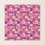 Echarpe Púrpura Retrorna Padrão Bauhaus<br><div class="desc">Vinho Púrpura,  cor-de-rosa retro Balhaus Patterno Escarpões e Molas apresenta um padrão de vinho vintage em rosa,  roxo e branco. Presentes perfeitos para amantes de vinho para aniversários,  comemorações,  obrigados de presentes,  funcionarios,  Natal e presentes de Natal. Criado pelo Evco Studio www.zazzle.com/store/evcostudio</div>