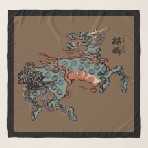 Qilin Chinês Vintage em Marrom