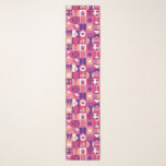 Echarpe Retro Pink Purple Wine Bauhaus Pattern<br><div class="desc">Retro Pink Purple Wine Bauhaus Pattern Scarves and Wraps features a vintage wine pattern in pink, purple and white. Perfect gifts for wine lovers for birthdays,  celebrations,  thank you gifts,  staff,  Christmas and holiday gifts. Created by Evco Studio www.zazzle.com/store/evcostudio</div>