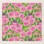 Echarpe Robin rosa e rosas<br><div class="desc">Robin rosa e rosas, pintados com aquarelas, o padrão é feito em Photoshop. Vídeo de descontinuidade do processo de pintura http://bit.ly/2UlBI8A</div>
