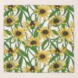 Echarpe Rudbekia amarela em branco<br><div class="desc">Padrão do vetor pintado à mão com flores amarelas da rudbekia</div>