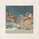 Echarpe Santa Claus Christmas Antique Sleigh Reindeer<br><div class="desc">Papais noeis de Natal no seu trenó - Esta imagem é de um antigo cartão de Natal antigo dos anos 1800. Mostra papais noeis no trenó na véspera de Natal,  com suas renas e brinquedos!</div>