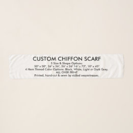Echarpe SCARF Personalizado do CHIFFON - 10" x 45"