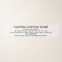 SCARF Personalizado do CHIFFON - 16" x 72"