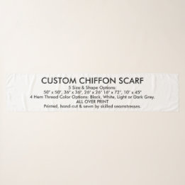 Echarpe SCARF Personalizado do CHIFFON - 16" x 72"