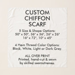 Echarpe SCARF Personalizado do CHIFFON - MED. 36" x 36"