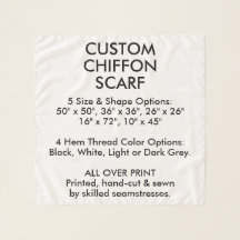 SCARF Personalizado do CHIFFON - PEQUENO 26"x26"