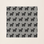 Echarpe Teste padrão preto das caniches<br><div class="desc">O lenço do amante da caniche. Teste padrão preto e cinzento.</div>