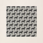 Echarpe Teste padrão preto das silhuetas de labrador<br><div class="desc">O lenço do amante preto do laboratório</div>