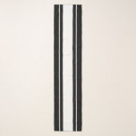 Echarpe Tiras De Corrida Branca De Na moda De Esportes A P<br><div class="desc">Este design desportivo clássico apresenta uma faixa central branca com pinstripes brancas flutuantes. As faixas mais externas são pretas.</div>