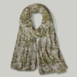 Echarpe Tóile de jouy verde-oliva elegante<br><div class="desc">Vintage retro oleícola verde de jouy Scarf. Melhore o seu guarda-roupa com a elegância eterno de designs antigos toile de jouy, inspirada nos padrões requintados de cenas rosa-quente francesas. Estas sofisticadas impressões Toile são uma raiva constante no momento, belas designs que trazem beleza natural e charme. Este cachecol em moda...</div>