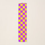 Echarpe Vintage de placa de xadrez amarelo púrpura neon<br><div class="desc">Vintage Neon Purple e Yellow Checkerboard</div>